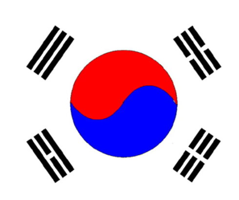 韩国国旗矢量图图片